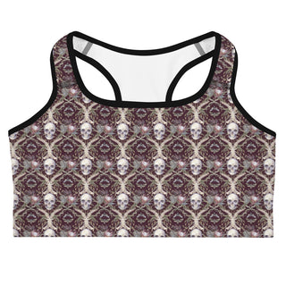 Burgundy Skeleton Lace Women's Sports Bra