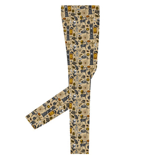Curiosity Curio Men's Leggings- Men's Gothic Fashion Leggings and Gym Tights