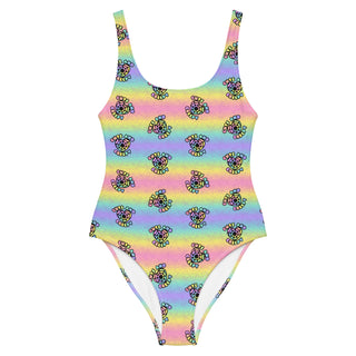 Cute and Creepy Women's Pastel Goth One-Piece Swimsuit