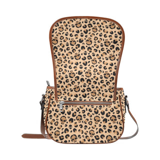 Skull Leopard Print Saddle Bag Purse