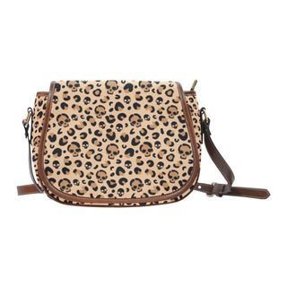 Skull Leopard Print Saddle Bag Purse