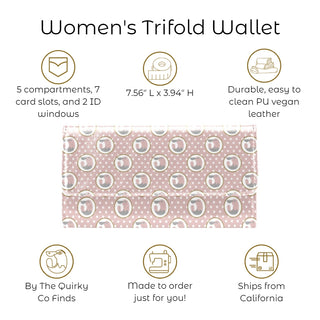 Skull Leopard Print Women's Trifold Wallet