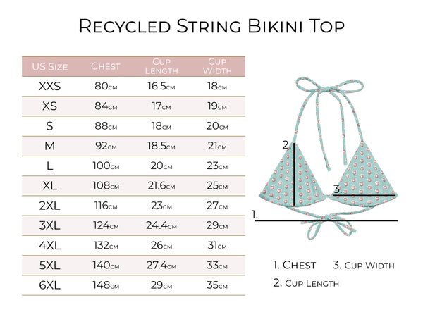 Rockabilly Skull Leopard Print Women's Recycled String Bikini