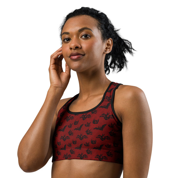 Blood Red Bat Women's Sports Bra