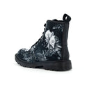 Funeral Lily Canvas Combat Boots