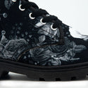 Funeral Lily Canvas Combat Boots