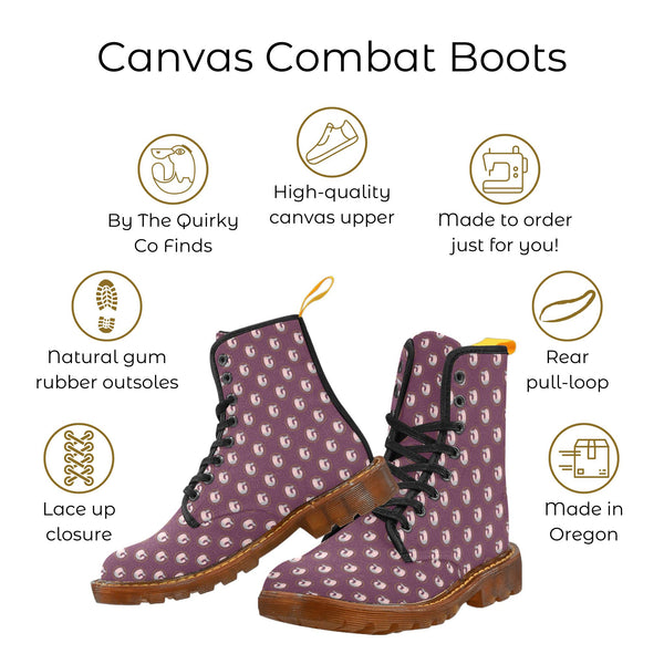 Funeral Lily Canvas Combat Boots