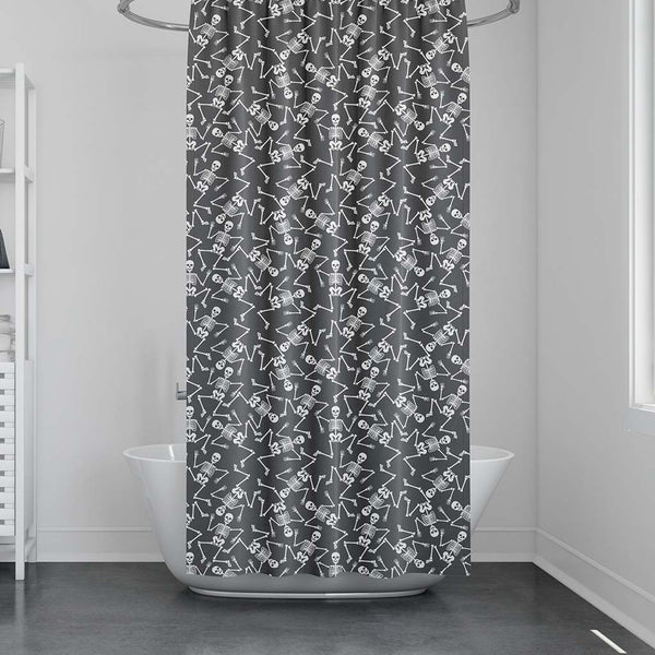 Dancing Skeletons Shower Curtain- Fun Gothic Home and Bathroom Decor