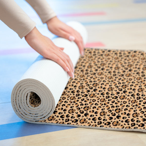 Skull Leopard Print Foam Yoga Mat- Rockabilly Pilates Exercise Mat