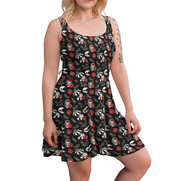Summer Goth Women's Skater Dress Summer Goth Women's Skater Dress