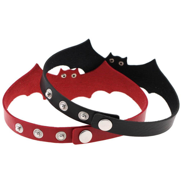 Bat Shaped Vegan Leather Choker