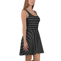 Black and Gray Stripe Sleeveless Skater Dress
