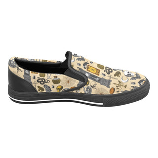 Curiosity Curio Classic Slip-On Sneakers- Gothic Shoes for Big Kids, Men, and Women