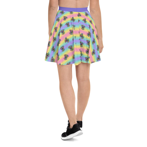 Cute and Creepy Women's Pastel Goth Skater Skirt