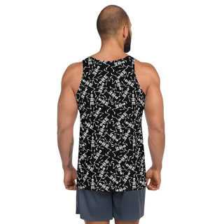 Dancing Skeleton Men's Tank Top- Gothic Fitness and Workout Clothes