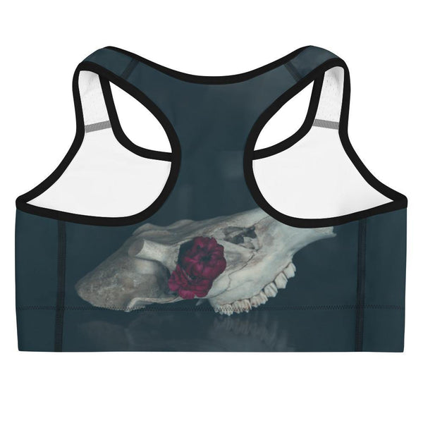 Skull With Flower Eye Sports Bra - The Quirky Co Finds