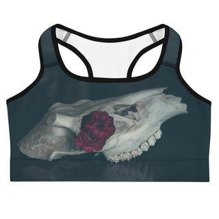 Skull With Flower Eye Sports Bra - The Quirky Co Finds