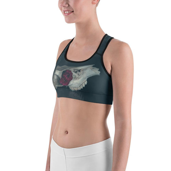 Skull With Flower Eye Sports Bra - The Quirky Co Finds