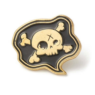 Gold and Black Skull and Crossbones Enamel Pin - The Quirky Co Finds