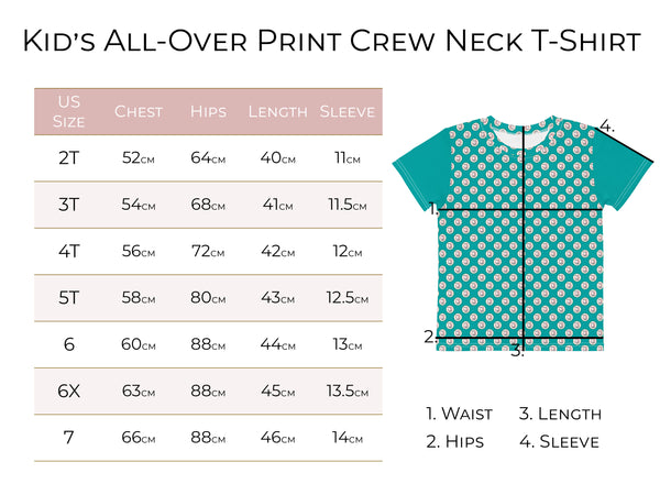 Skull Leopard Print Kids Crew Neck T-Shirt