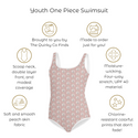 Skull Leopard Print Youth One-Piece Swimsuit