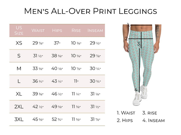 Skull Leopard Print Leggings for Men- Rockabilly Goth Gym Pants