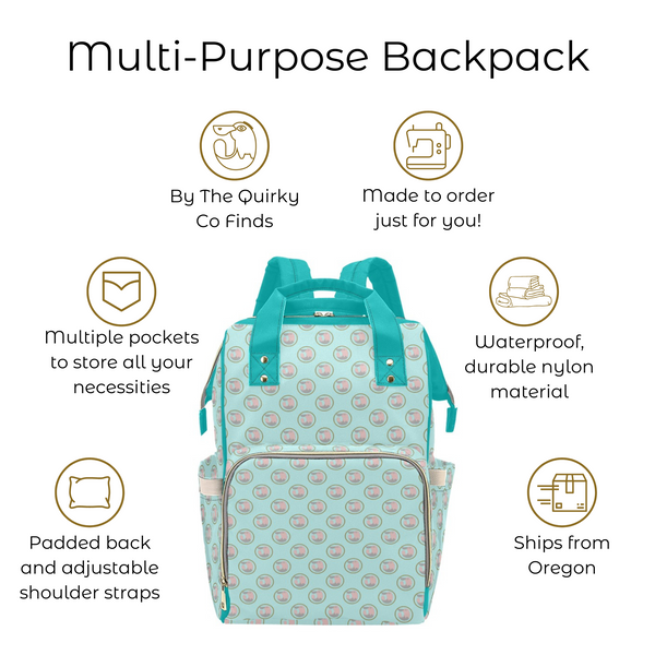 Red Bat Multi-Purpose Backpack and Diaper Bag