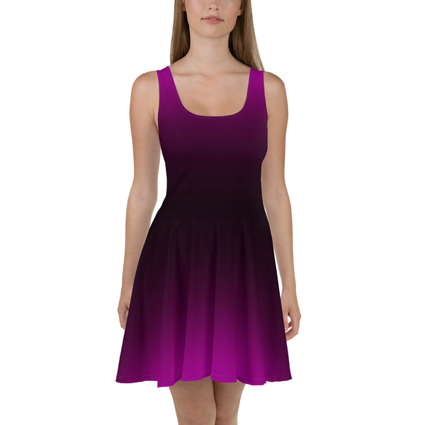 Purple Ombre Sleeveless Skater Dress