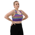 Rainbow Leopard Print Longline Sports Bra- Lisa Frank 90s Neon Animal Print High Impact Sports Bra