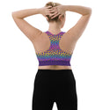 Rainbow Leopard Print Longline Sports Bra- Lisa Frank 90s Neon Animal Print High Impact Sports Bra