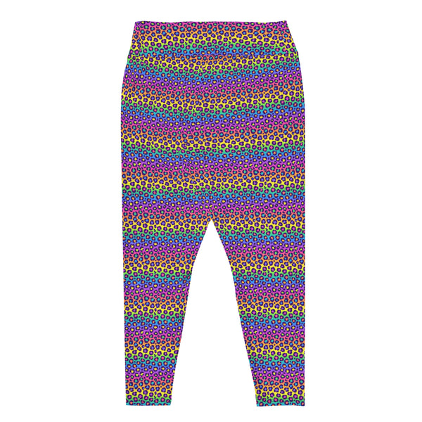 Rainbow Leopard Print Women's Plus Size Leggings