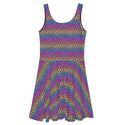 Rainbow Leopard Print Skater Dress- Neon Leopard Print Lisa Frank 90s Inspired Animal Print Women's Skater Dress