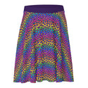 Rainbow Leopard Print Women's Skater Skirt- Lisa Frank Inspired 90s Animal Print Skirt