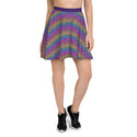 Rainbow Leopard Print Women's Skater Skirt- Lisa Frank Inspired 90s Animal Print Skirt
