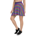 Rainbow Leopard Print Women's Skater Skirt- Lisa Frank Inspired 90s Animal Print Skirt