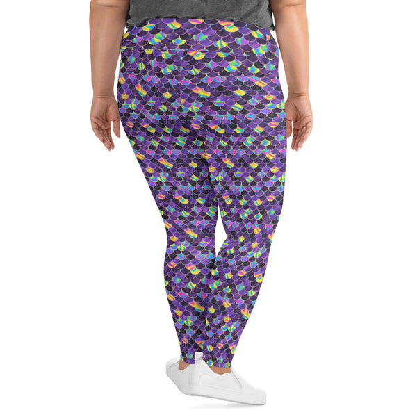 Rainbow Mermaid Women's Plus Size Leggings