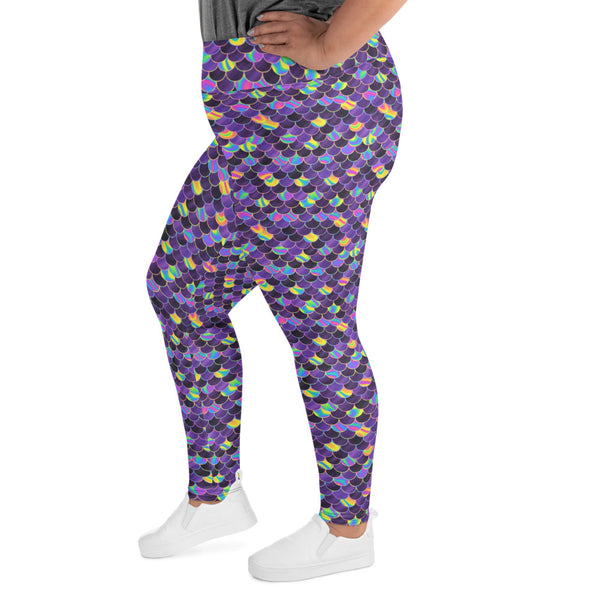 Rainbow Mermaid Women's Plus Size Leggings