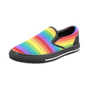 Rainbow Stripe Classic Slip-On Sneakers- LGBTQIA+ Gay Pride Shoes