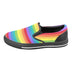 Rainbow Stripe Classic Slip-On Sneakers- LGBTQIA+ Gay Pride Shoes