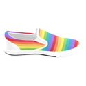 Rainbow Stripe Classic Slip-On Sneakers- LGBTQIA+ Gay Pride Shoes