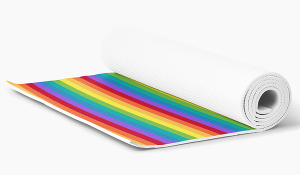 Rainbow Stripe Foam Yoga Mat- LGBTQIA+ Gay Pride Gym Mat