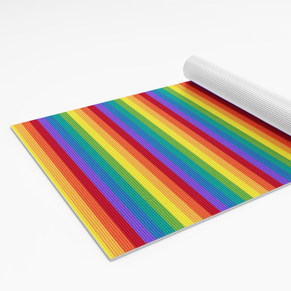 Rainbow Stripe Foam Yoga Mat- LGBTQIA+ Gay Pride Gym Mat