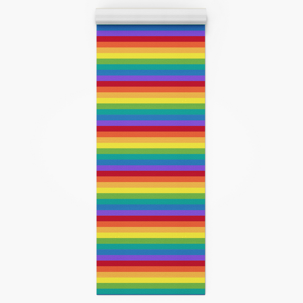 Rainbow Stripe Foam Yoga Mat- LGBTQIA+ Gay Pride Gym Mat