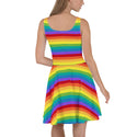 Rainbow Stripe Sleeveless Skater Dress- LGBTQIA+ Gay Pride Dress