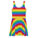 Rainbow Stripe Sleeveless Skater Dress- LGBTQIA+ Gay Pride Dress