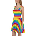 Rainbow Stripe Sleeveless Skater Dress- LGBTQIA+ Gay Pride Dress
