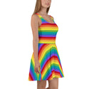 Rainbow Stripe Sleeveless Skater Dress- LGBTQIA+ Gay Pride Dress