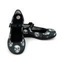 Realistic Skull Satin Mary Jane Flats- Gothic Shoes for Women