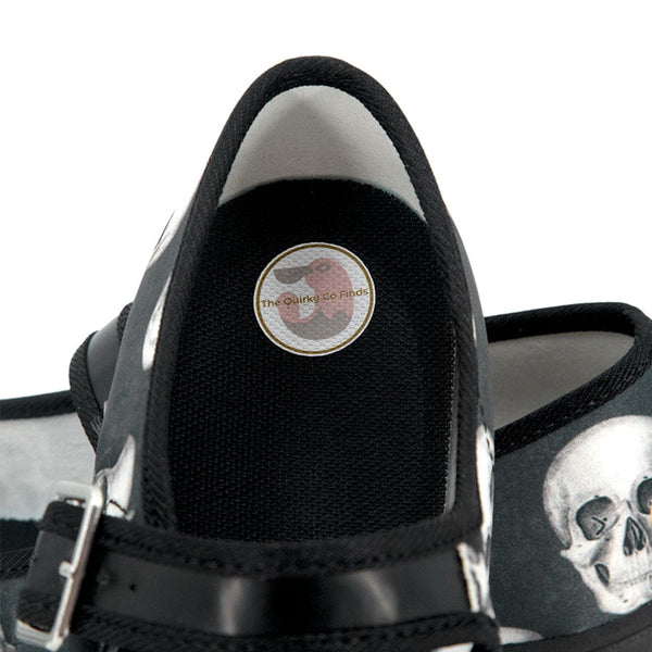 Realistic Skull Satin Mary Jane Flats- Gothic Shoes for Women