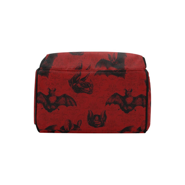 Gothic Red Bat Multi-Purpose Backpack and Diaper Bag
